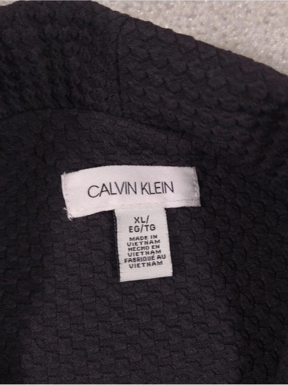 Calvin Klein Black Textured Open Drape Jacket